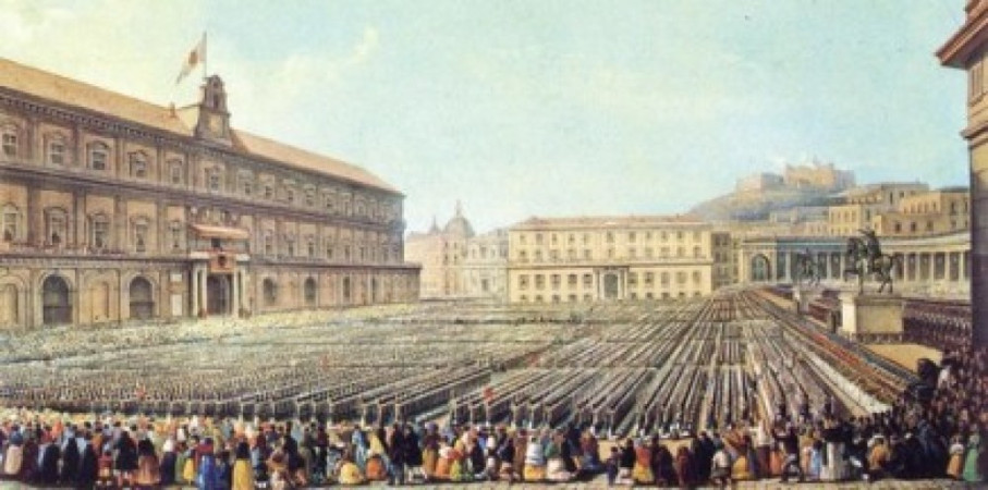 Palazzo Reale di Napoli - quadro con vista sul palazzo